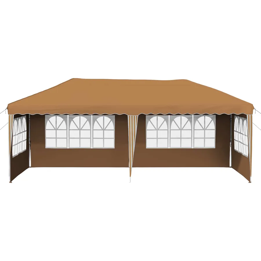Tente de fête pop-up 575 x 289 x 245 cm Beige - 5