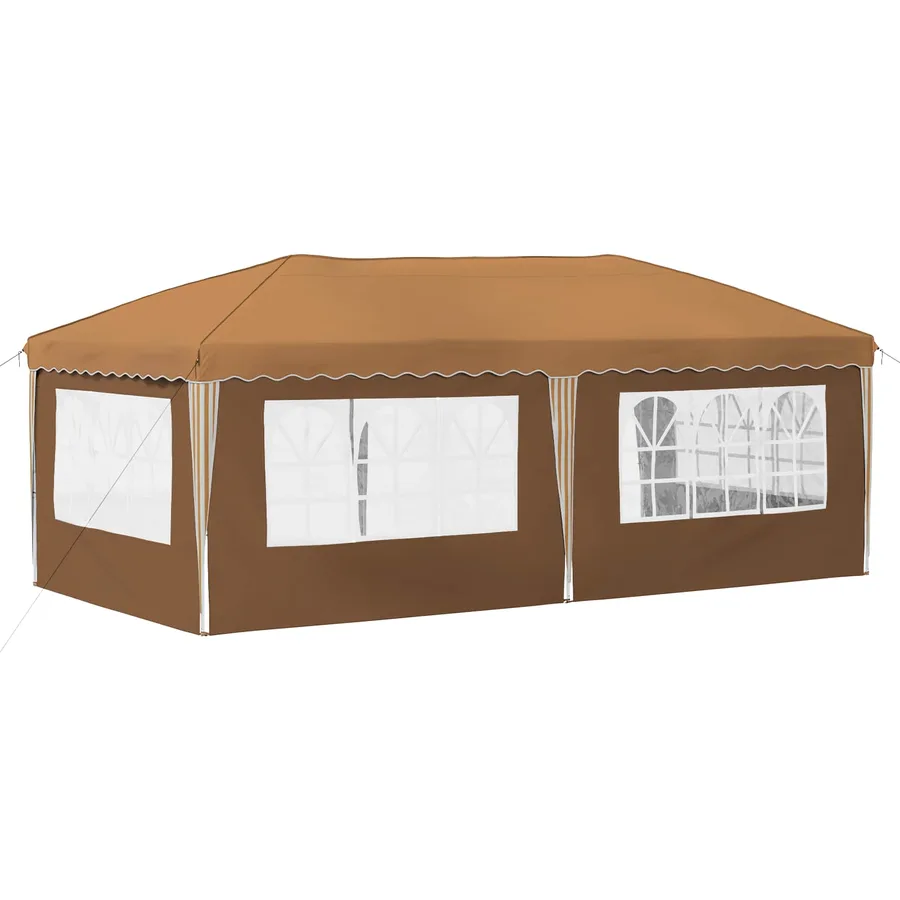 Tente de fête pop-up 575 x 289 x 245 cm Beige - 7