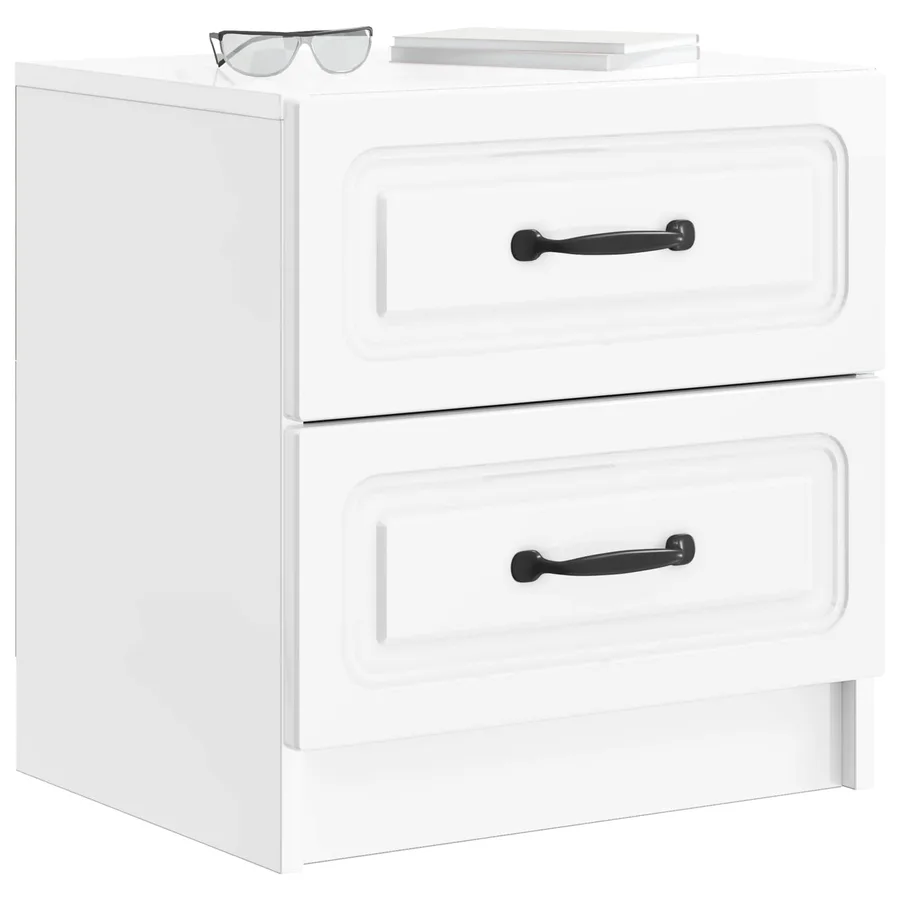 Cabinet de chevet Blanc brillant 43 x 34,5 x 44,5 cm - 3