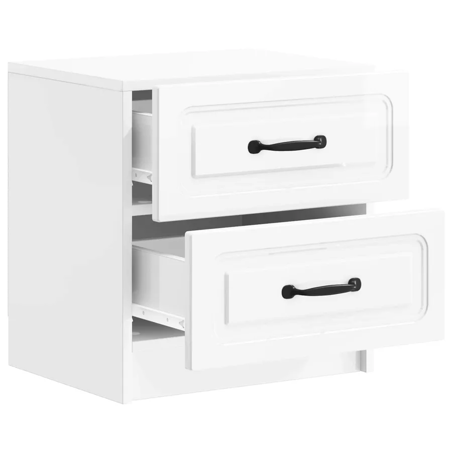 Cabinet de chevet Blanc brillant 43 x 34,5 x 44,5 cm - 4
