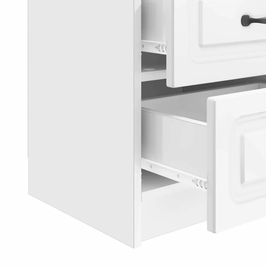 Cabinet de chevet Blanc brillant 43 x 34,5 x 44,5 cm - 9