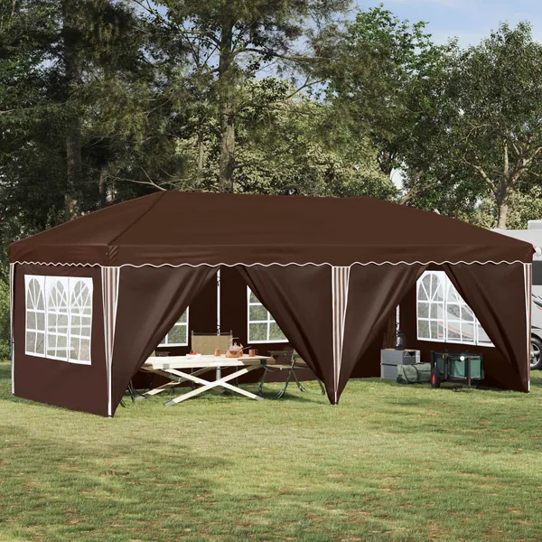 Tente de fête pop-up 575 x 288 x 245 cm Marron