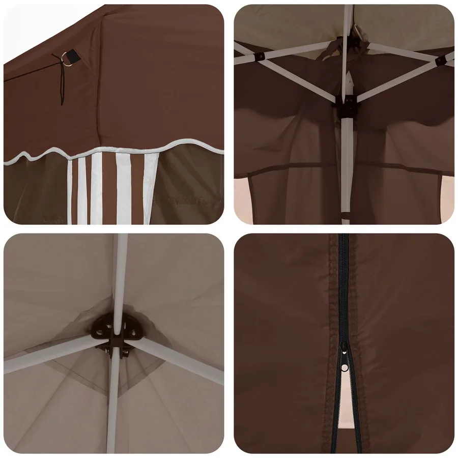 Tente de fête pop-up 575 x 288 x 245 cm Marron - 11
