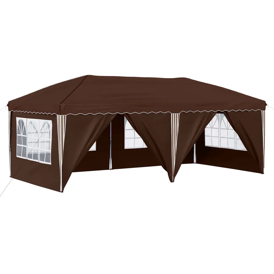 Tente de fête pop-up 575 x 288 x 245 cm Marron - 2