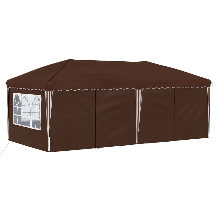 Tente de fête pop-up 575 x 288 x 245 cm Marron - 4