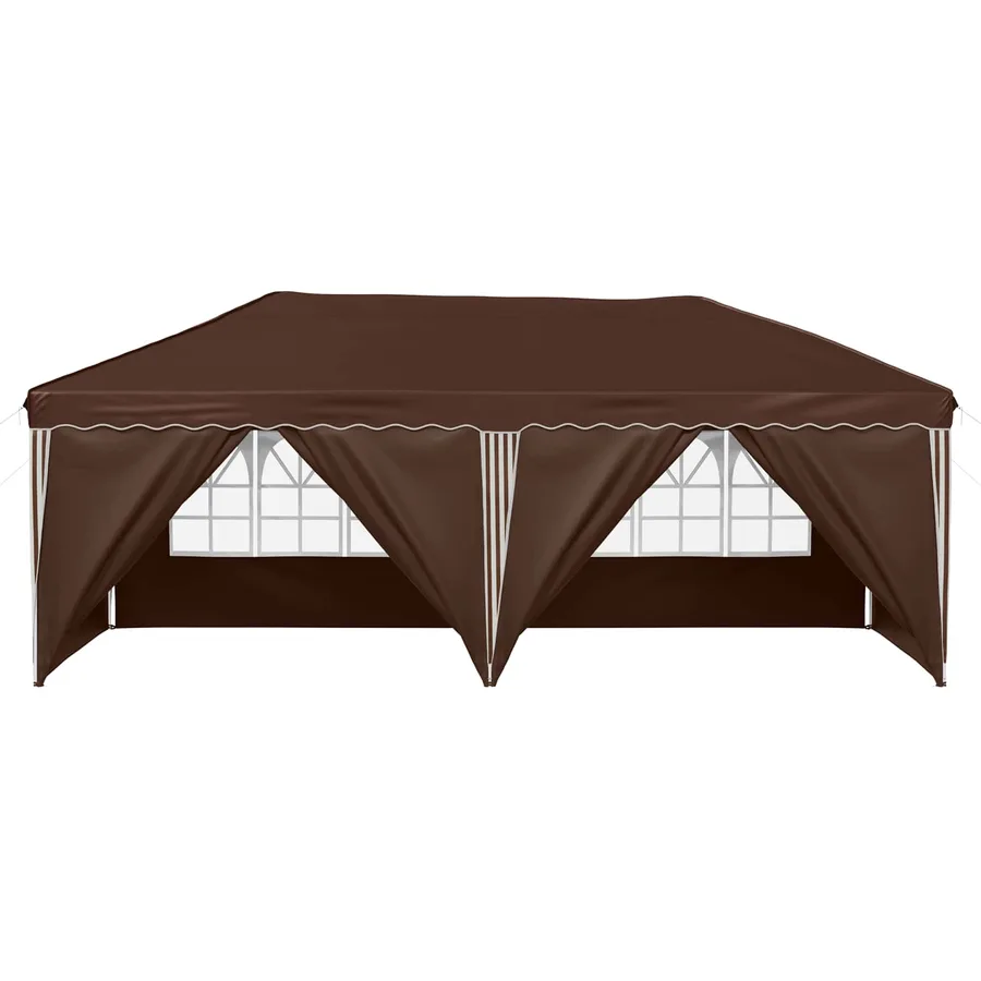 Tente de fête pop-up 575 x 288 x 245 cm Marron - 6