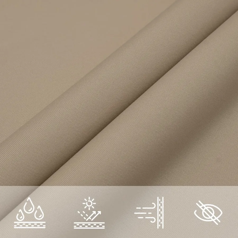 Voile de parasol tissu oxford carré 5x5 m taupe - 7