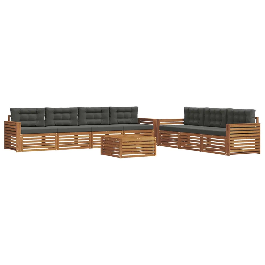 Ensemble de canapés d'extérieur 8 pcs Naturel et Anthracite - 2