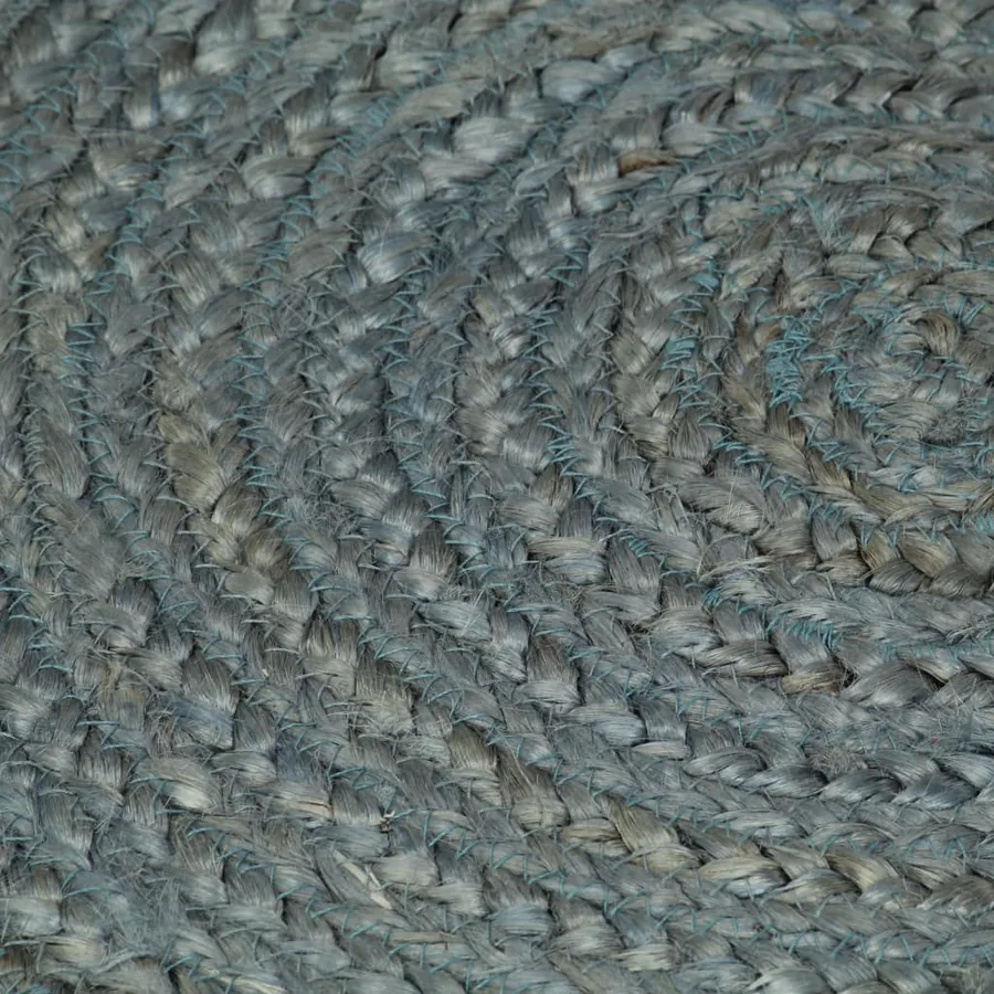 Tapis fait à la main Jute Rond 120 cm Vert olive - 4