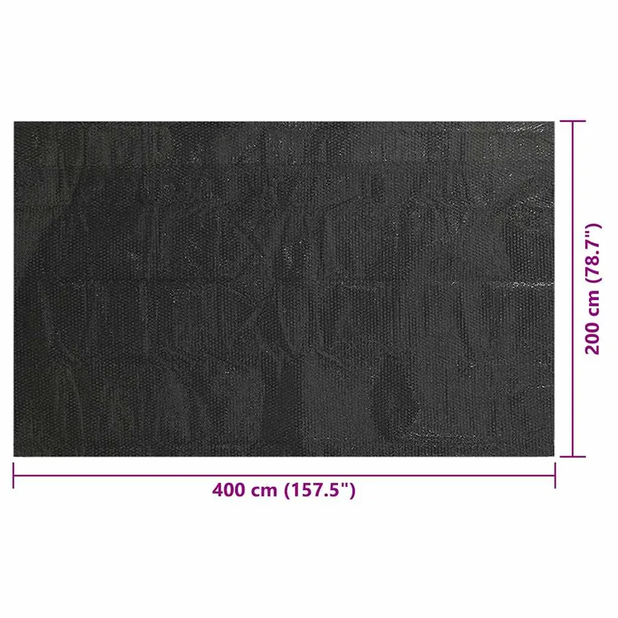 Couverture de piscine Noir 400 x 200 cm PE - 6
