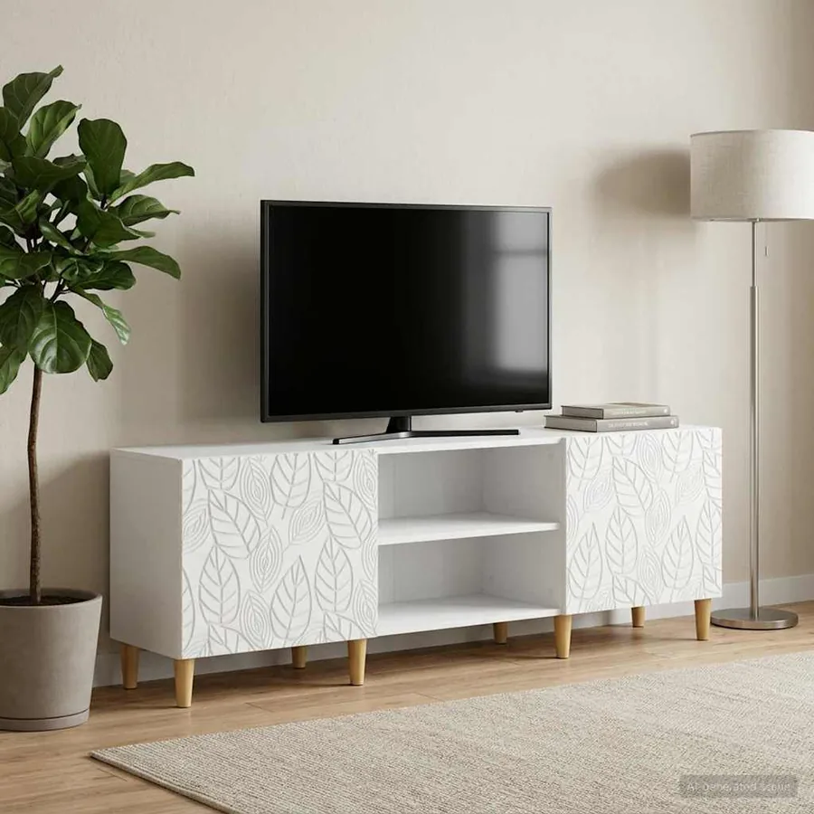 Meuble TV 150 x 31 x 50 cm Blanc Bois d'ingénierie