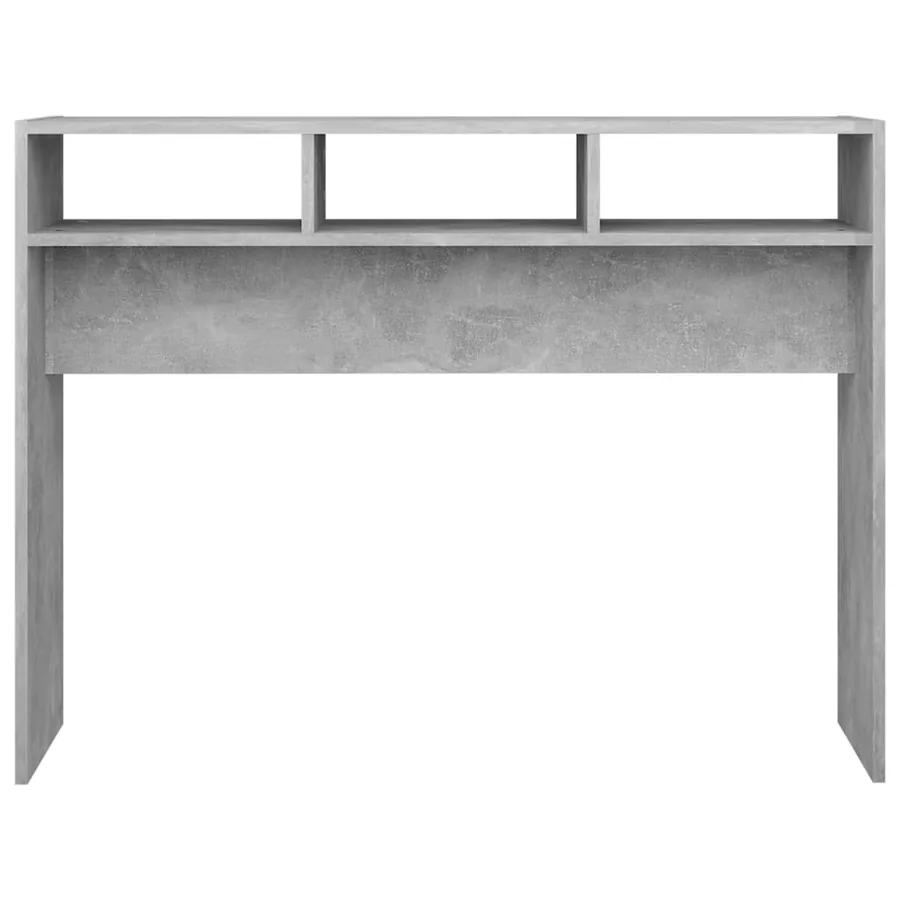 Table console gris béton 105x30x80 cm bois d'ingénierie - 4