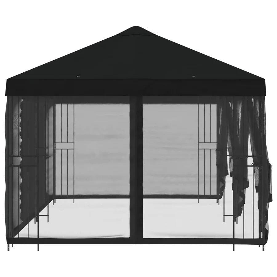 Gazebo avec murs latéraux 6 x 3 m Noir Polyester et Acier 190 - 4