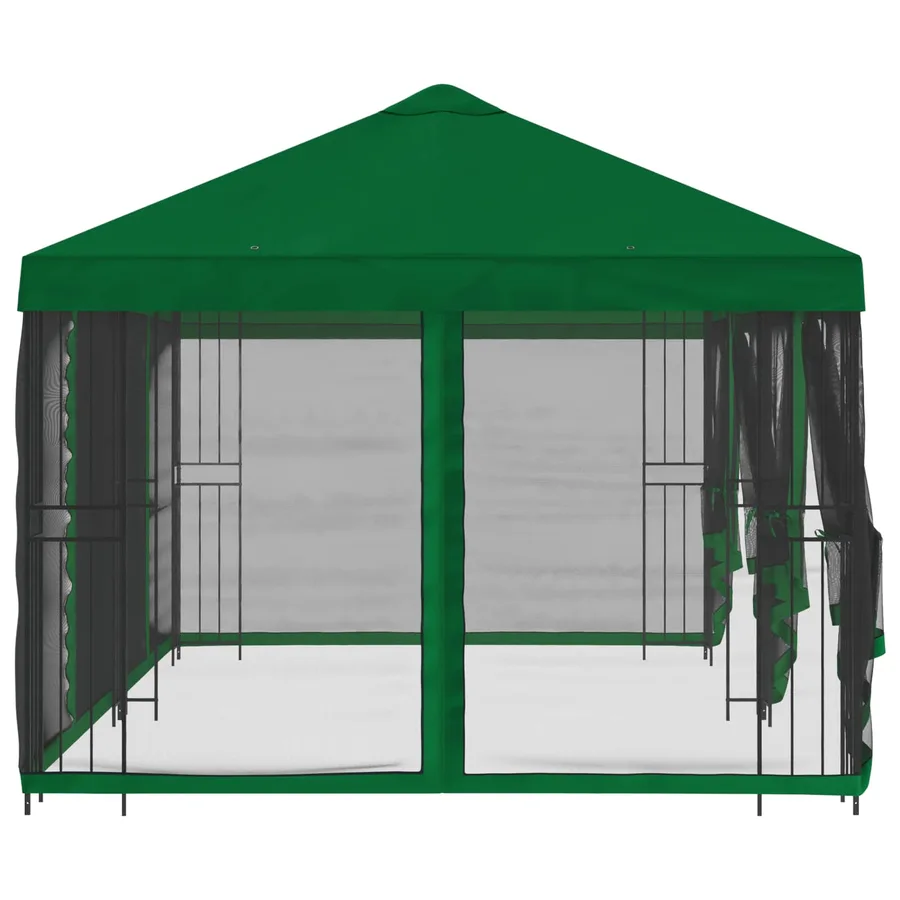 Gazebo avec murs latéraux 6 x 3 m Vert Polyester et Acier 190 - 4