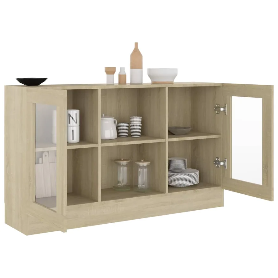 Armoire à vitrine Chêne sonoma 120x30,5x70 cm Bois d'ingénierie - 7