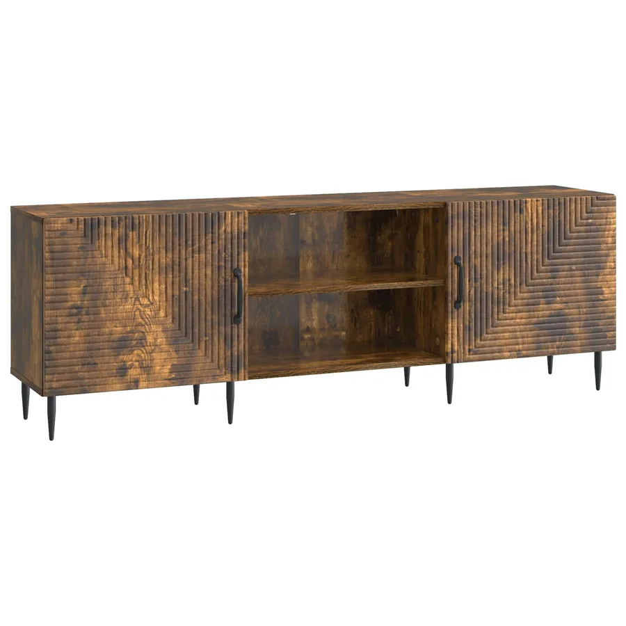Meuble TV Chêne fumé 150 x 31 x 50 cm Bois d'ingénierie - 2
