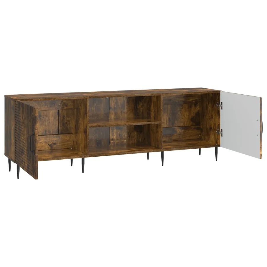 Meuble TV Chêne fumé 150 x 31 x 50 cm Bois d'ingénierie - 5
