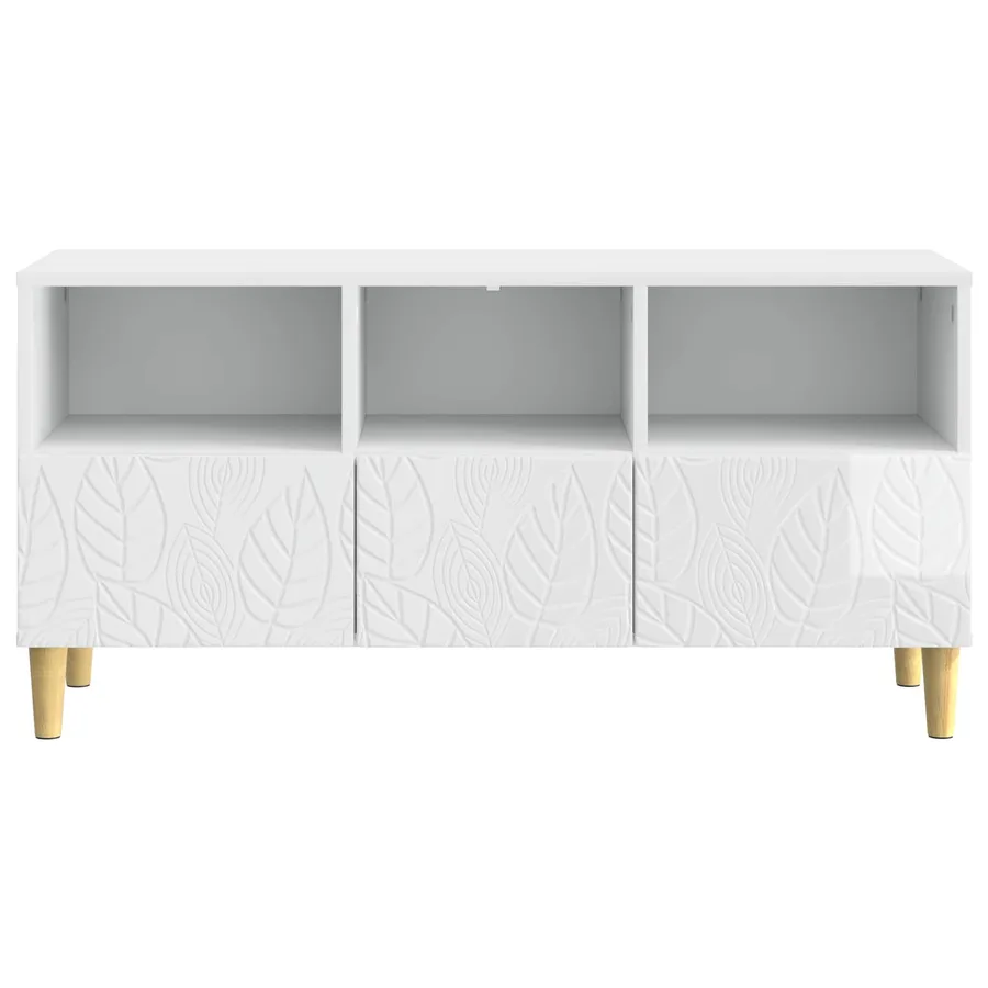 Meuble TV 102 x 34,5 x 50 cm Blanc brillant Bois d'ingénierie - 5
