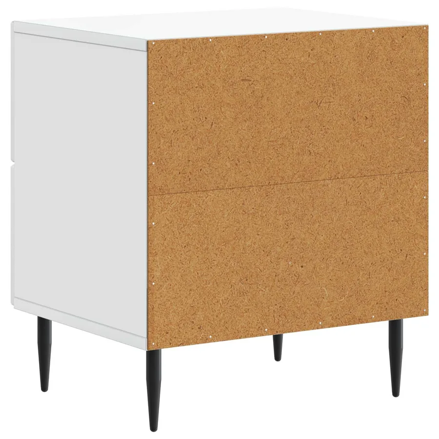 Cabinet de chevet avec tiroir 2 pcs Blanc 43 x 34,5 x 47,5 cm - 9