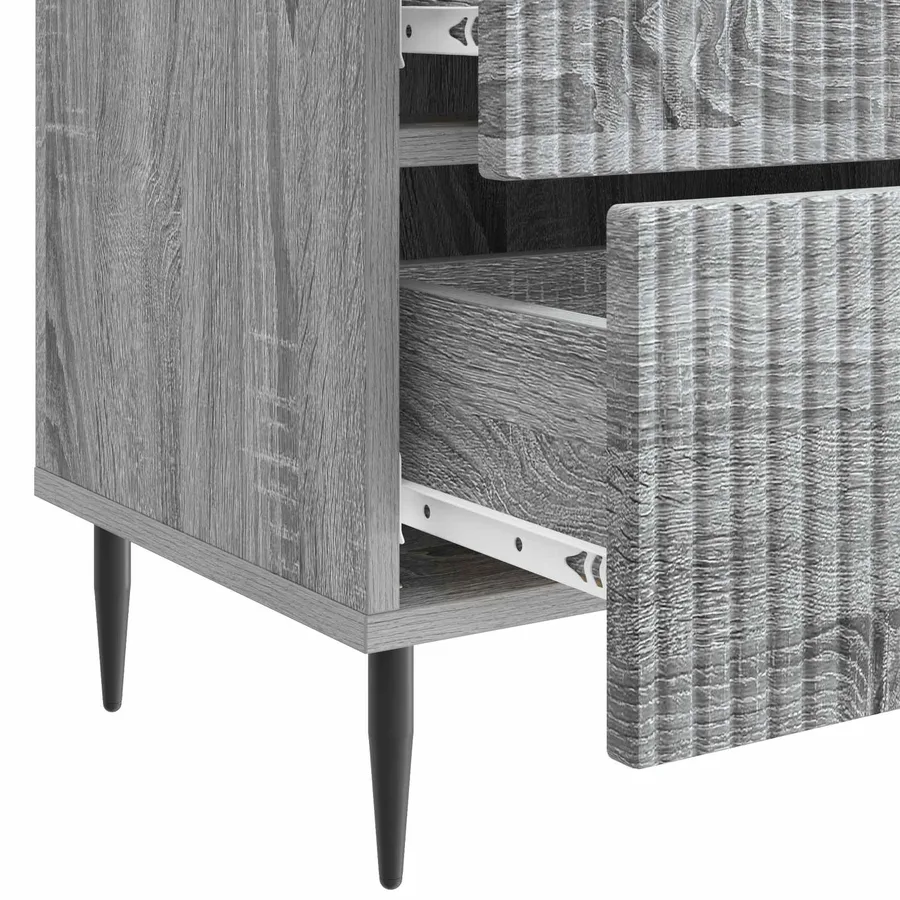 Cabinet de chevet 2 pcs Sonoma gris 43 x 34,5 x 47,5 cm - 11