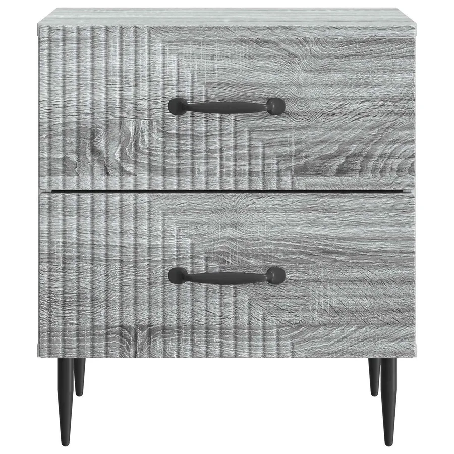 Cabinet de chevet 2 pcs Sonoma gris 43 x 34,5 x 47,5 cm - 7