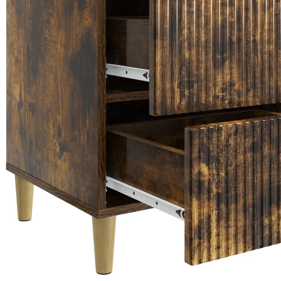 Cabinet de chevet avec tiroir Chêne fumé 43 x 41 x 66,5 cm - 9