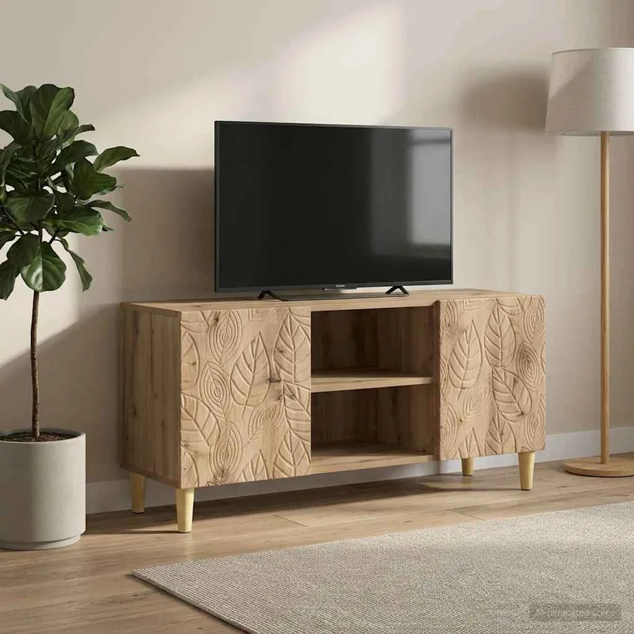 Meuble TV 102 x 34,5 x 50 cm Chêne artisanal Bois d'ingénierie - 3