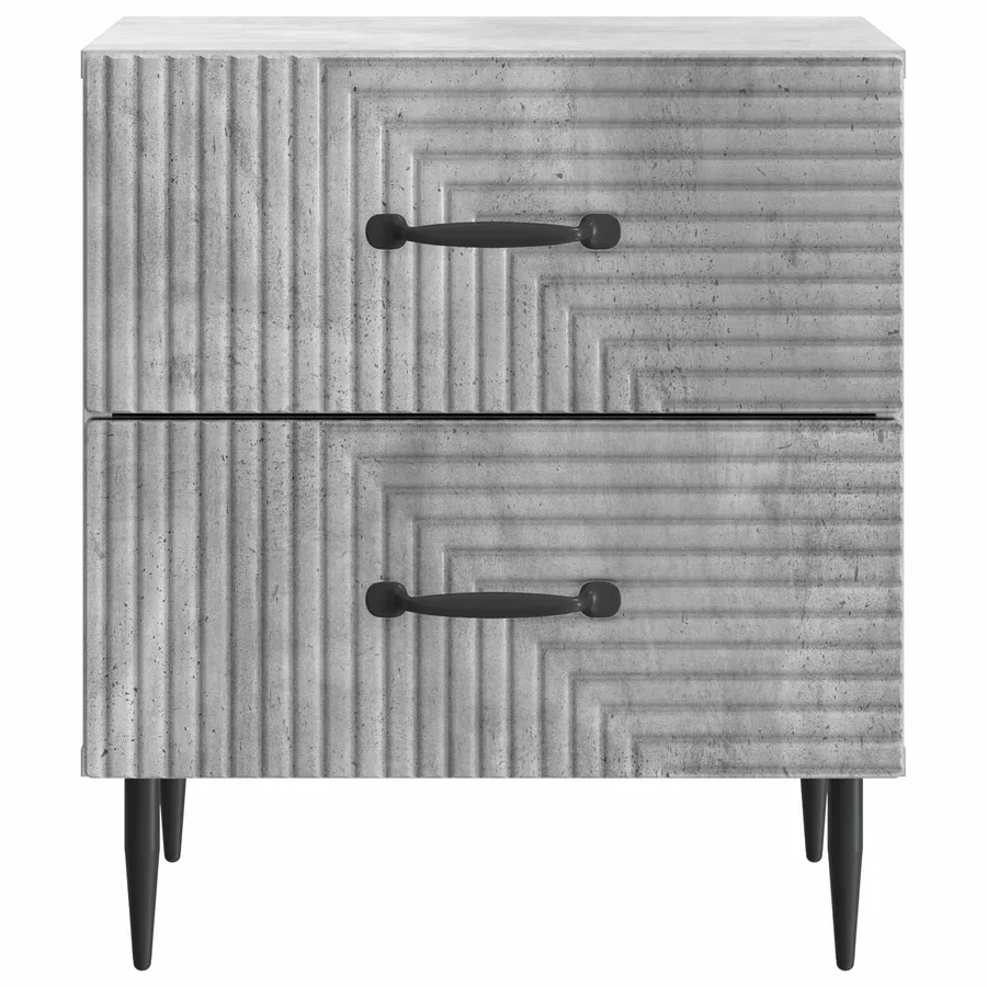 Cabinet de chevet avec tiroir Gris béton 43 x 34,5 x 47,5 cm - 5
