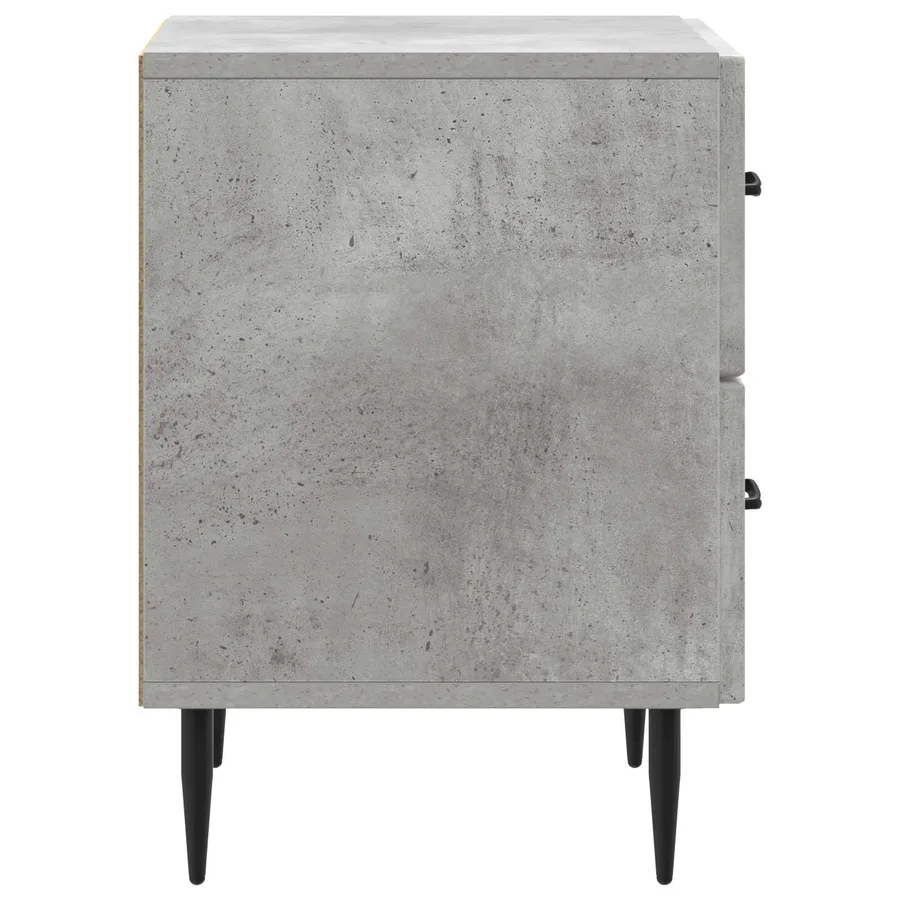 Cabinet de chevet avec tiroir Gris béton 43 x 34,5 x 47,5 cm - 6