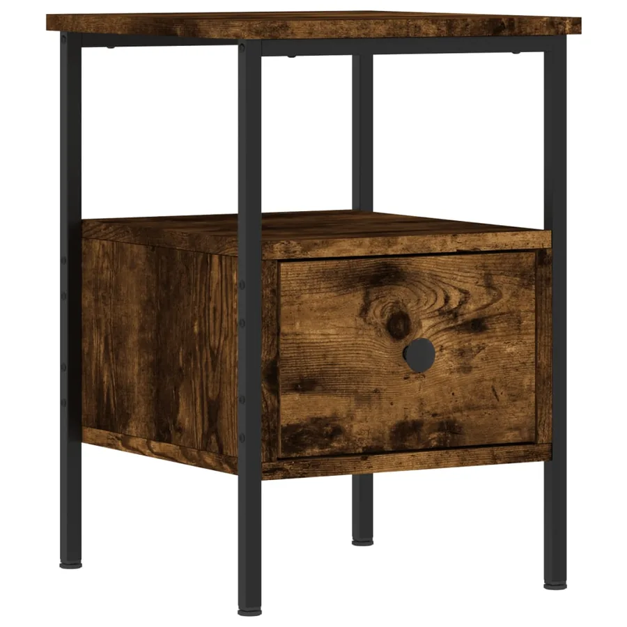 Tables de chevet 2 pcs chêne fumé 34x36x50 cm bois ingénierie - 3