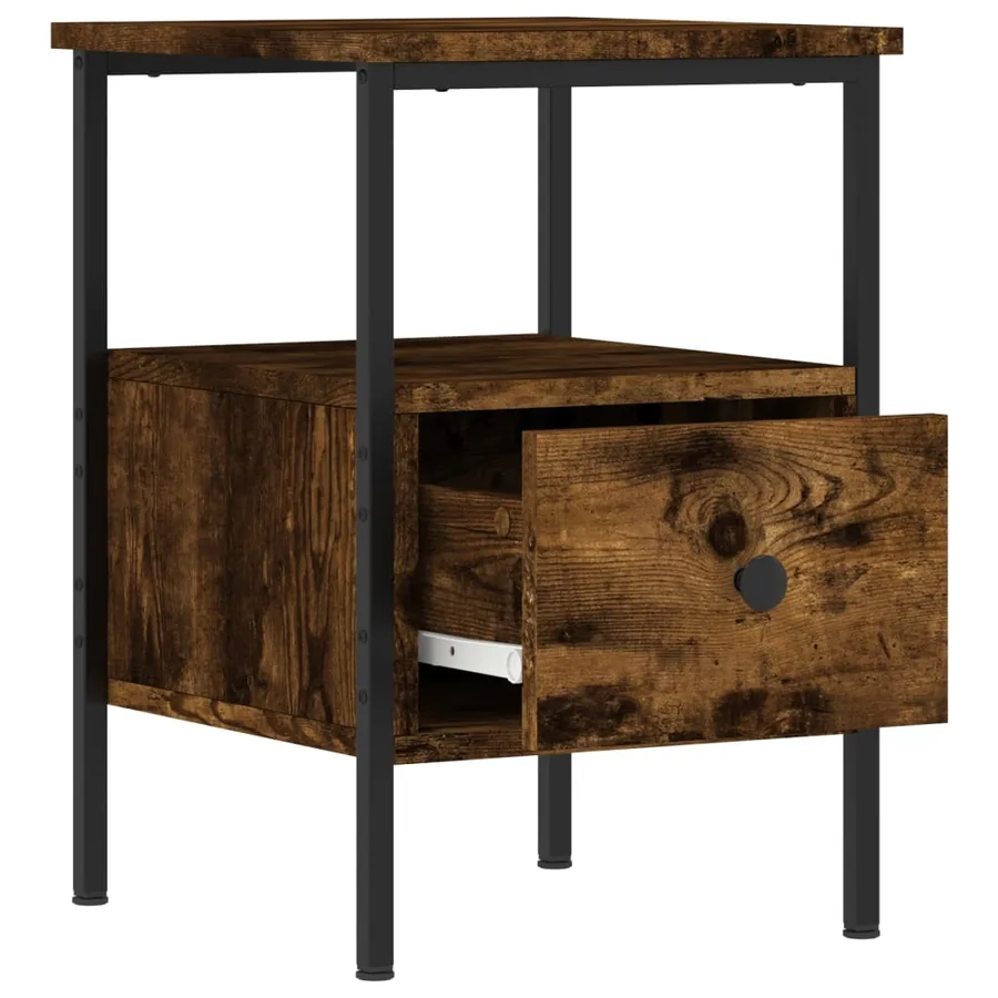 Tables de chevet 2 pcs chêne fumé 34x36x50 cm bois ingénierie - 4