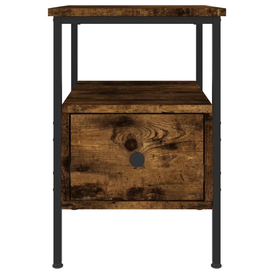 Tables de chevet 2 pcs chêne fumé 34x36x50 cm bois ingénierie - 5