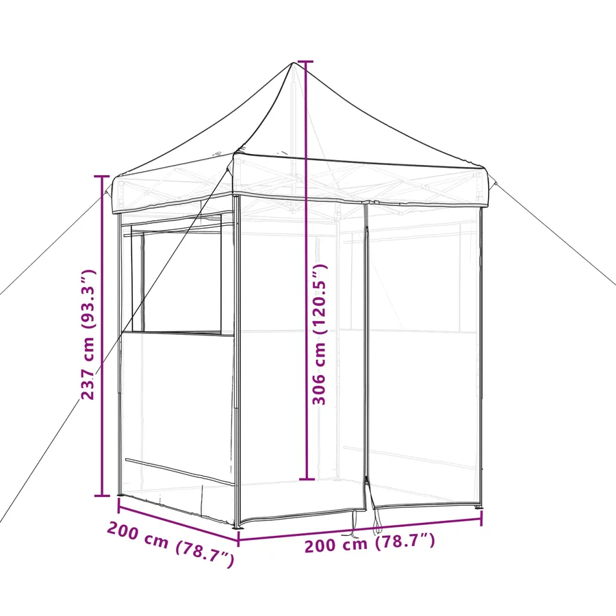 Tente de fête Beige 200 x 200 x 306 cm Tissu Oxford - 12