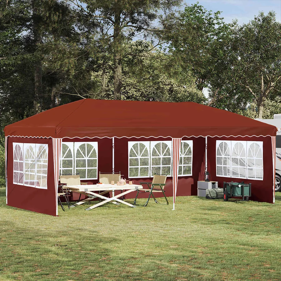 Tente de fête pop-up 575 x 289 x 245 cm Terre cuite