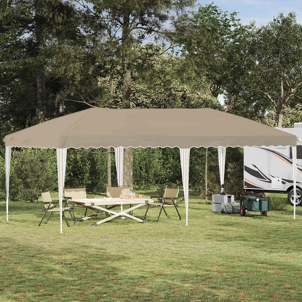 Tente de fête pop-up 575 x 290 x 245 cm Crème