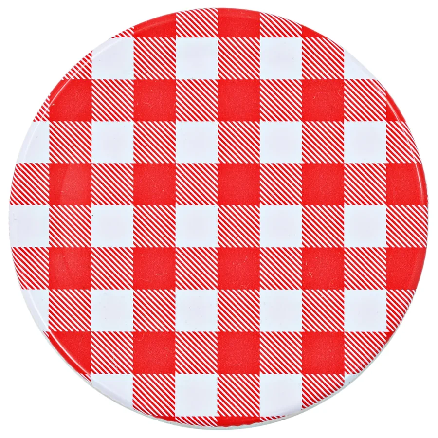 48 pcs Pots à confiture Couvercles blanc et rouge Verre 110 ml - 5