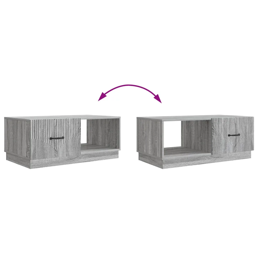 Table basse Sonoma gris 90 x 50 x 37 cm Bois d'ingénierie - 10