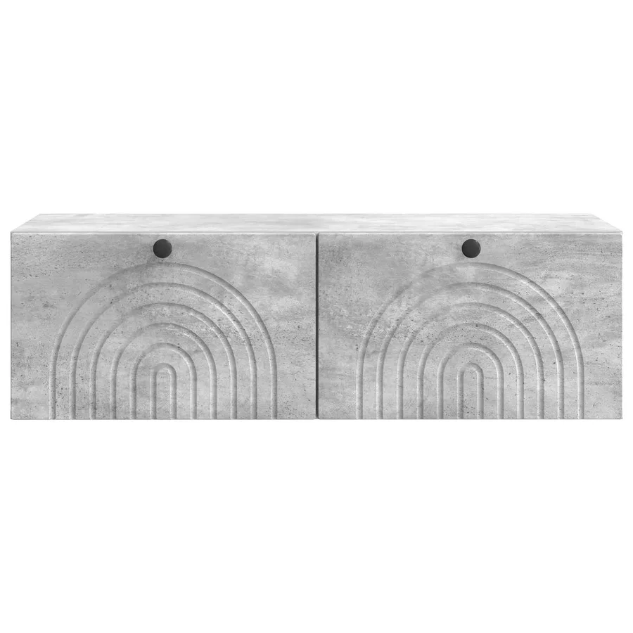 Meuble TV mural Gris béton 99 x 41 x 30 cm Bois d'ingénierie - 6