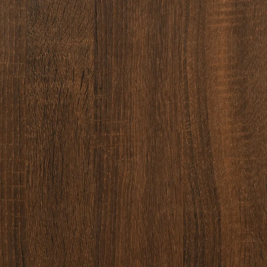 Table console chêne marron 160x30x75cm bois d'ingénierie et fer - 8