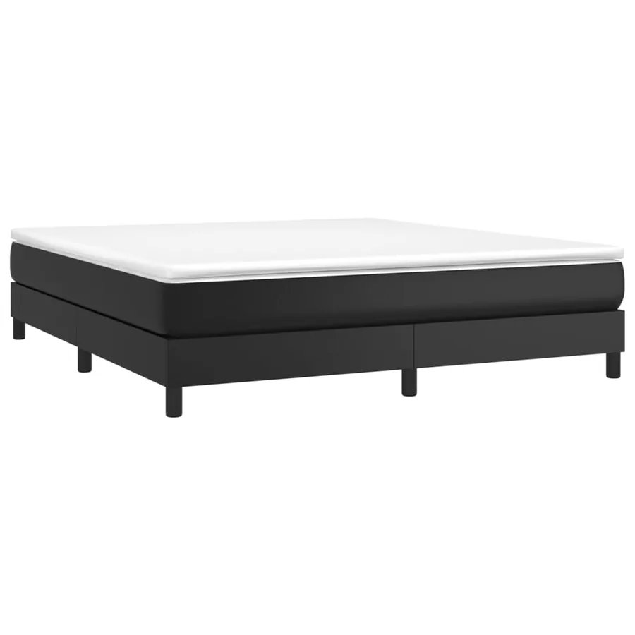 Sommier à lattes de lit avec matelas Noir 180x200 cm Similicuir - 3