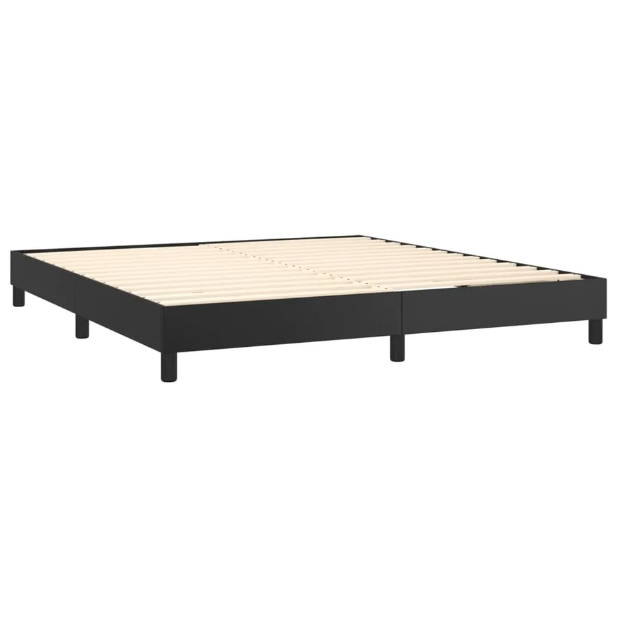 Sommier à lattes de lit avec matelas Noir 180x200 cm Similicuir - 4
