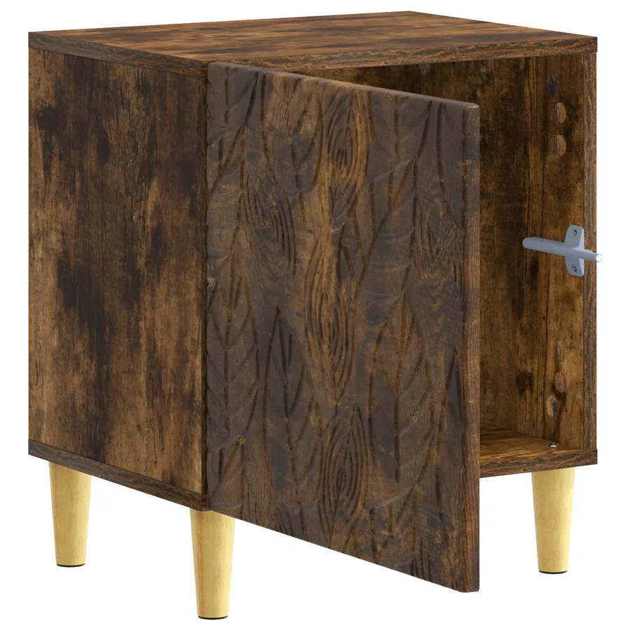Table de chevet Chêne fumé 43 x 34,5 x 50 cm Bois d'ingénierie - 3
