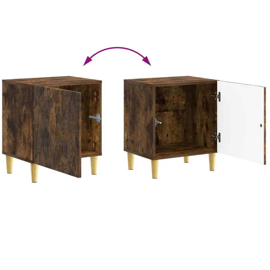 Table de chevet Chêne fumé 43 x 34,5 x 50 cm Bois d'ingénierie - 9