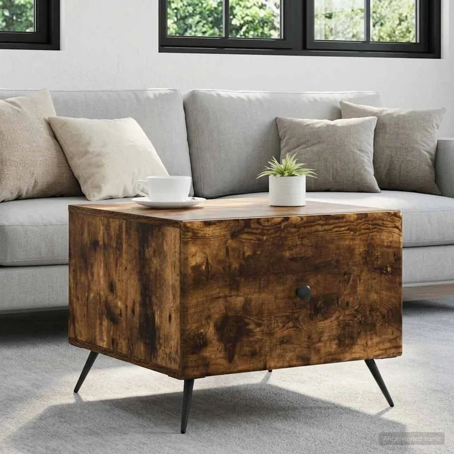 Table basse Chêne fumé 49 x 50 x 40 cm Bois d'ingénierie