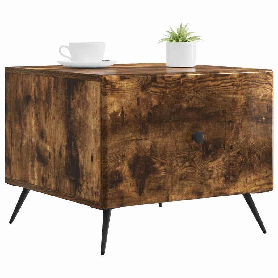 Table basse Chêne fumé 49 x 50 x 40 cm Bois d'ingénierie - 3