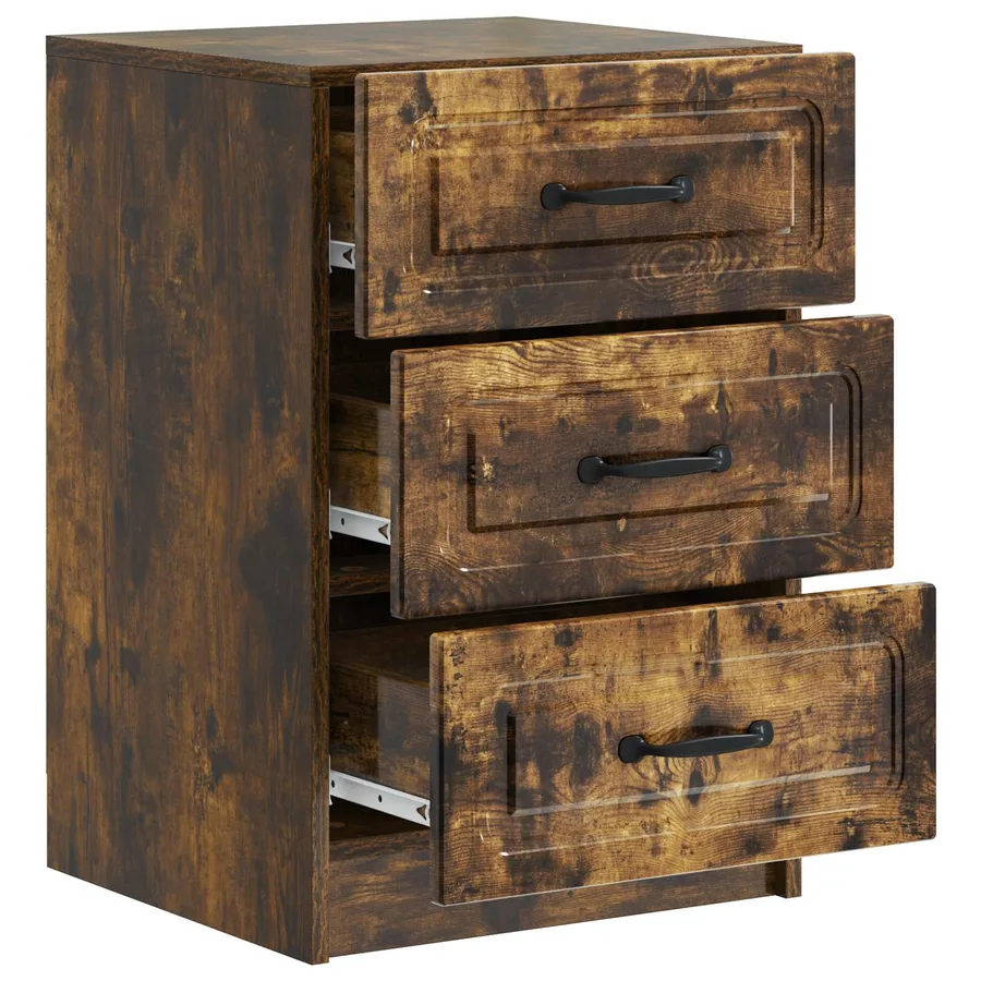 Cabinet de chevet avec tiroir Chêne fumé 43 x 41 x 63,5 cm - 4