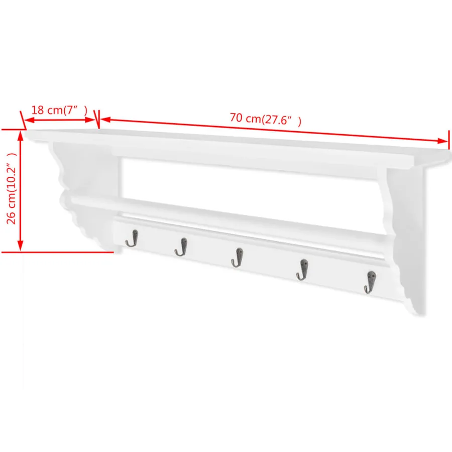 Porte-manteau PFDM blanc style baroque - 6
