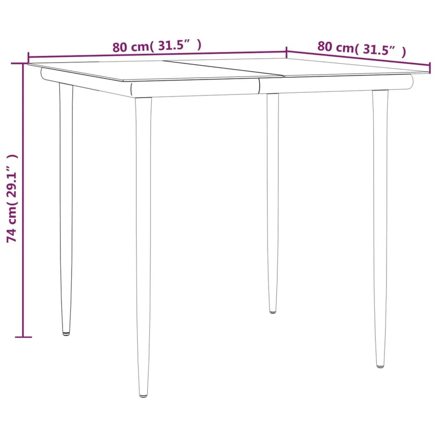 Ensemble à manger de jardin 3pcs gris/noir résine tressée/acier - 11