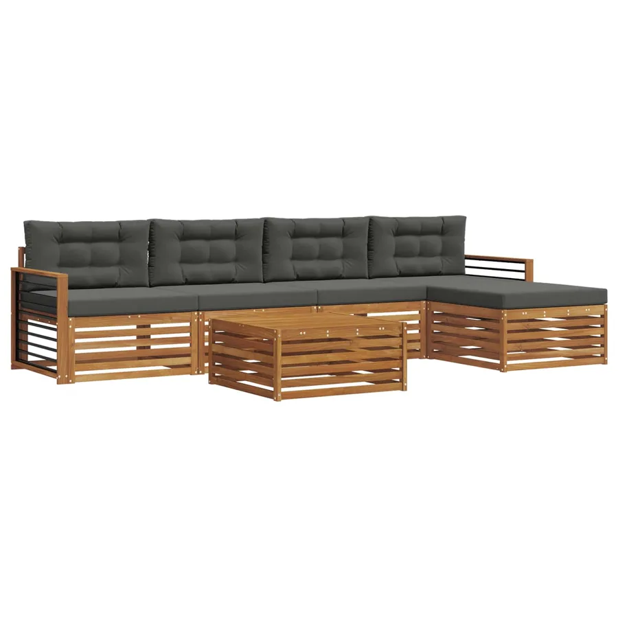 Ensemble de canapés d'extérieur 6 pcs Naturel et Anthracite - 2