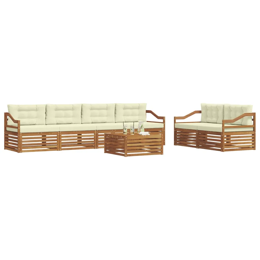 Ensemble de canapés d'extérieur 7 pcs Naturel et Crème - 3